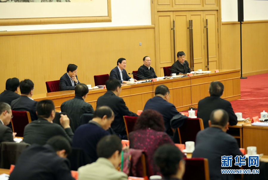 3月23日，治國理政論壇&ldquo;&lsquo;四個全面&rsquo;戰略布局系列理論研討會&rdquo;首場研討會在北京召開，中共中央政治局委員、中央書記處書記、中宣部部長劉奇葆出席會議并講話。新華社記者 劉衛兵 攝
